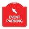 Signmission Event Parking Up Left Arrow, Red & White Aluminum Architectural Sign, 18" x 18", RW-1818-24082 A-DES-RW-1818-24082 - alternate 1